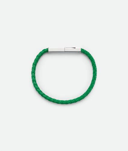 鹦鹉绿Braid皮革手镯
