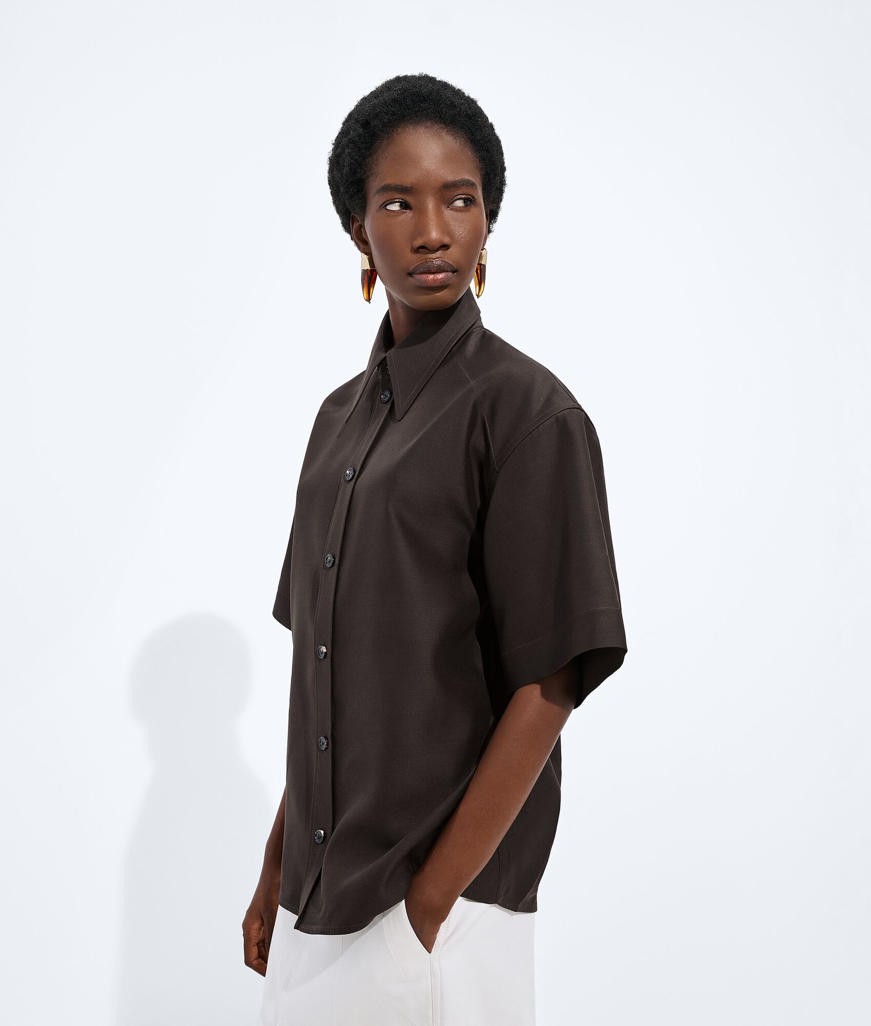 BOTTEGA VENETA 羊毛配桑蚕丝衬衫