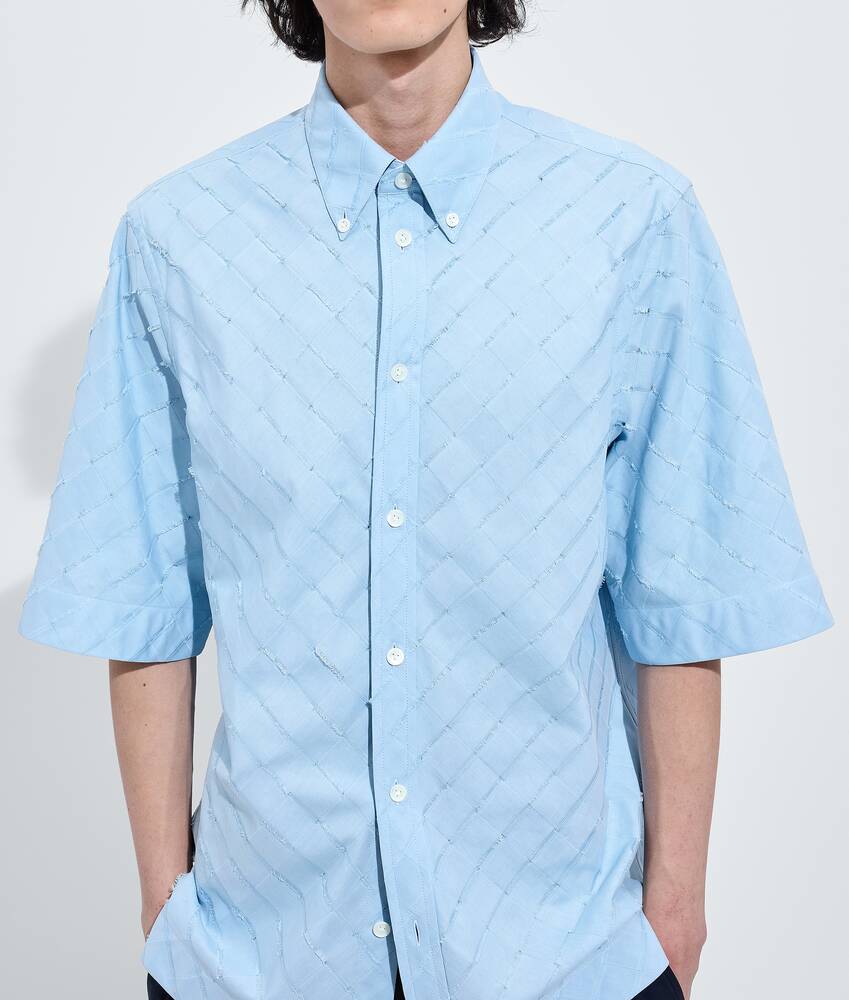 BOTTEGA VENETA Intrecciato编织棉质府绸衬衫