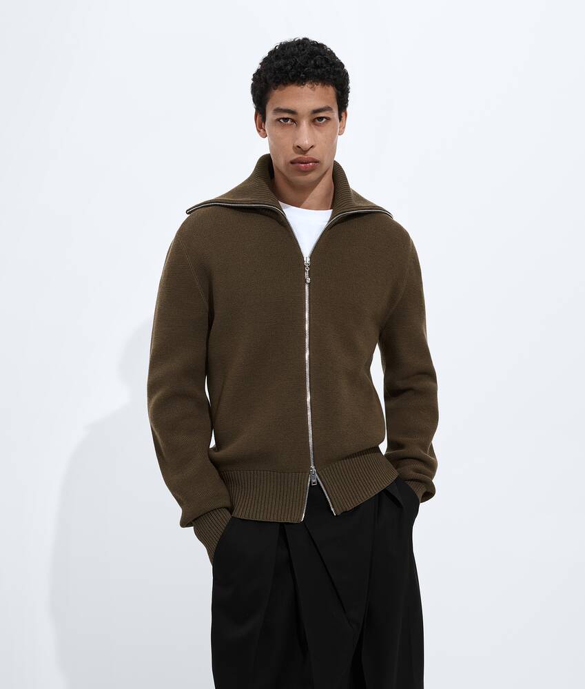 BOTTEGA VENETA 羊毛配棉质拉链开衫