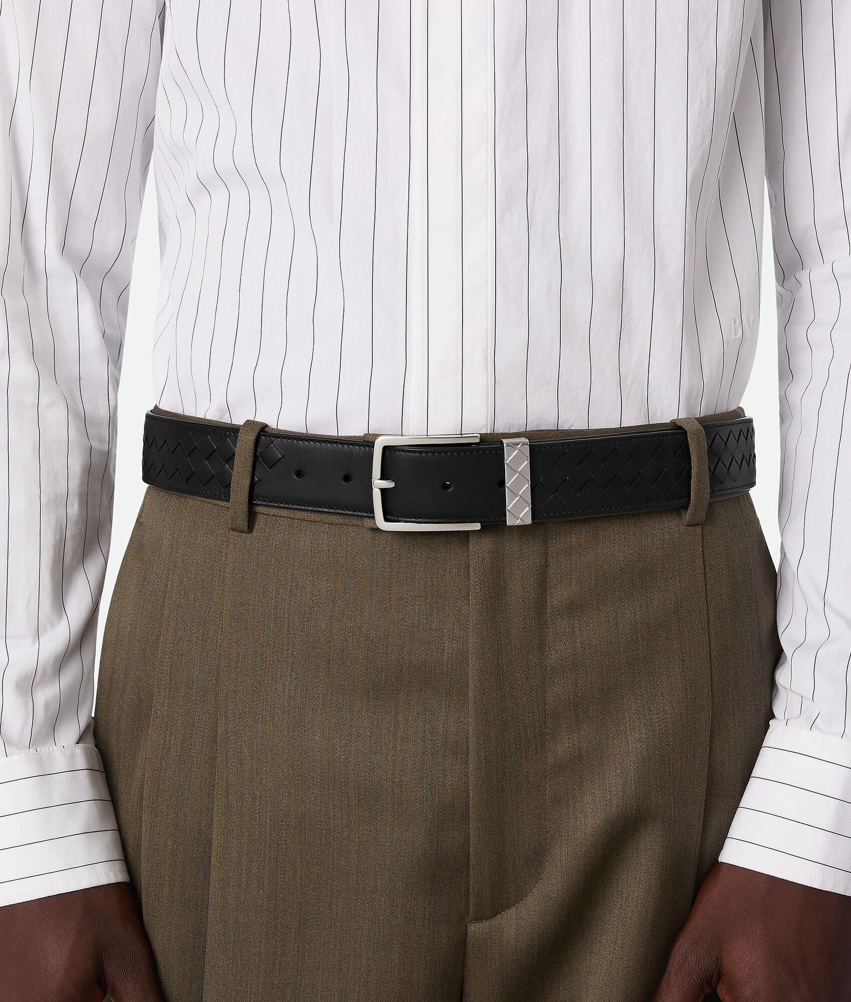 BOTTEGA VENETA Intreccio Loop编织圆环腰带