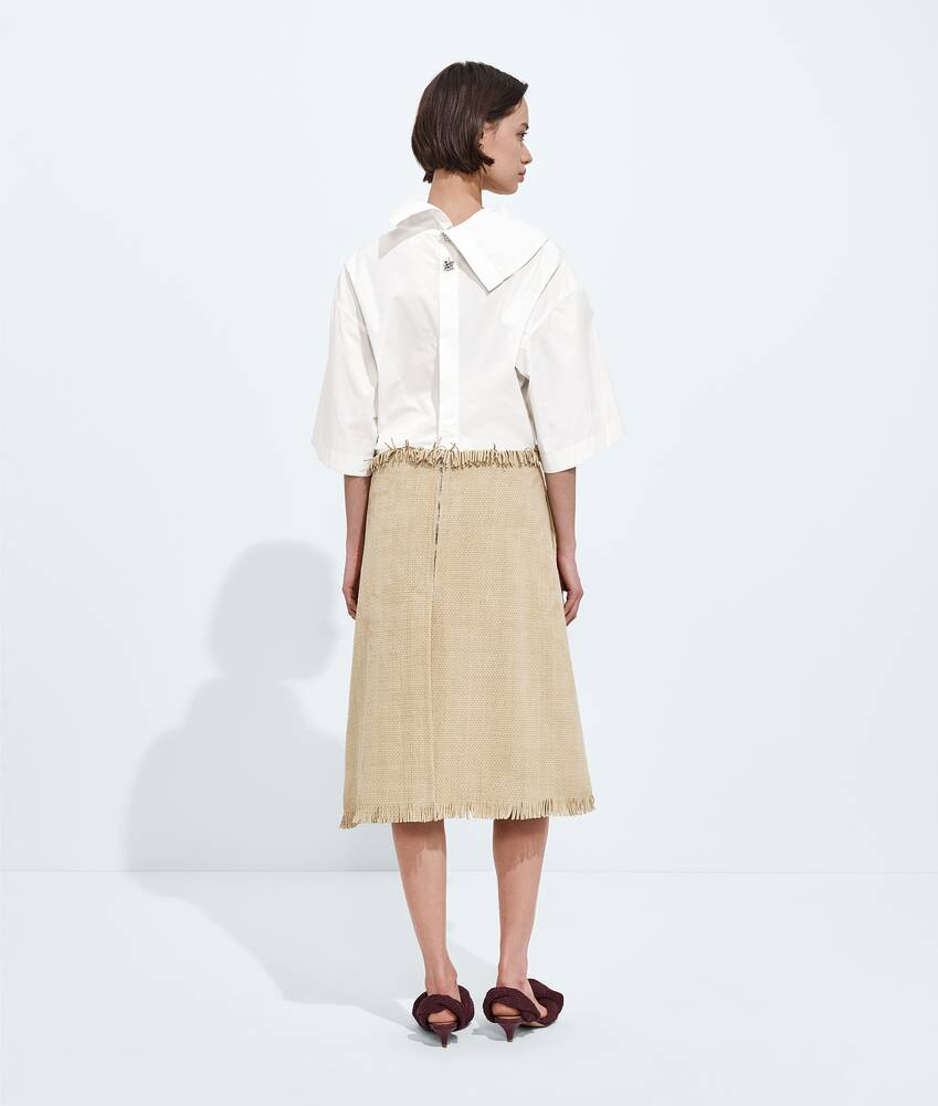 BOTTEGA VENETA 迷你Intreccio编织绒面革半身裙