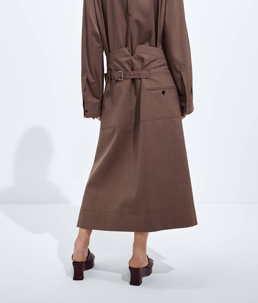 BOTTEGA VENETA 轻盈羊毛布色半身裙