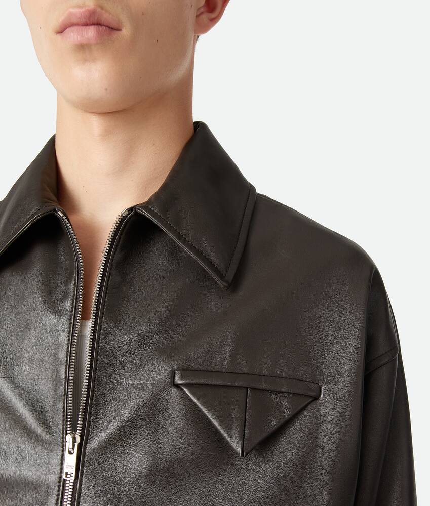 BOTTEGA VENETA 亮面皮革束腰夹克