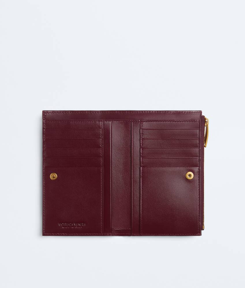 BOTTEGA VENETA 中号Intrecciato编织Bi-Fold拉链钱包