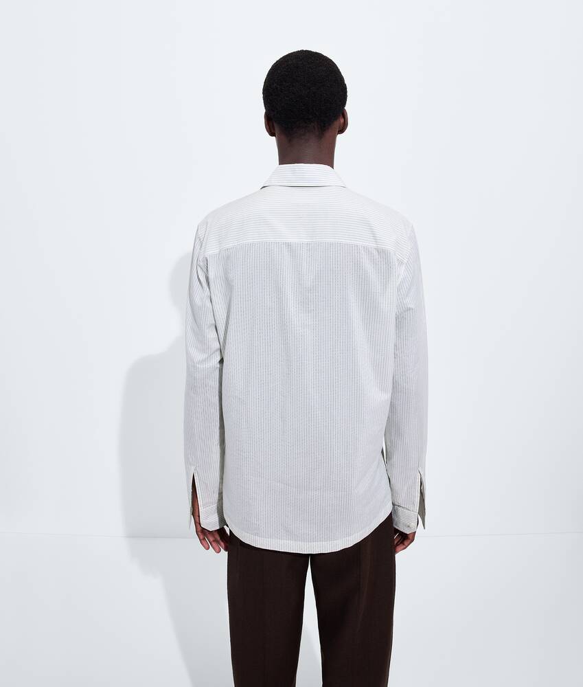 BOTTEGA VENETA 棉质配铜氨纤维条纹衬衫