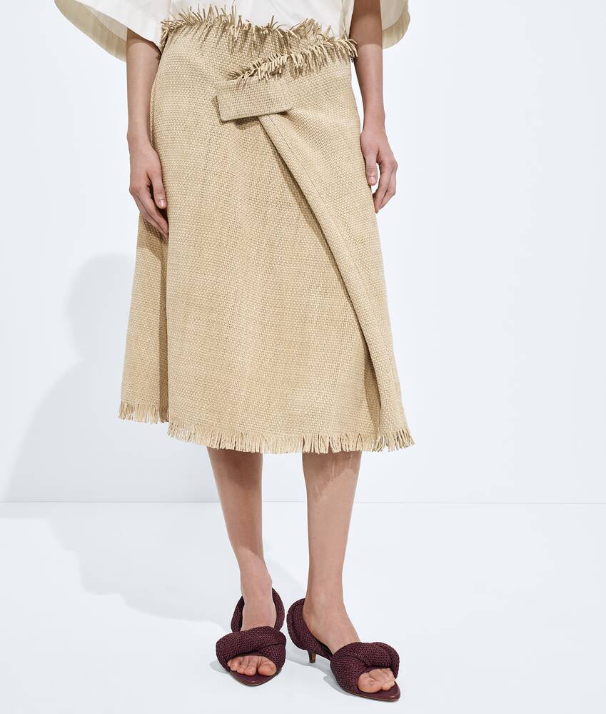 BOTTEGA VENETA 迷你Intreccio编织绒面革半身裙