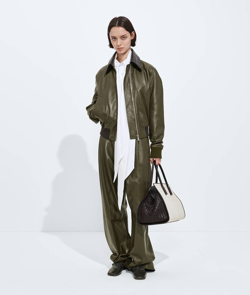 BOTTEGA VENETA 亮面皮革束腰夹克