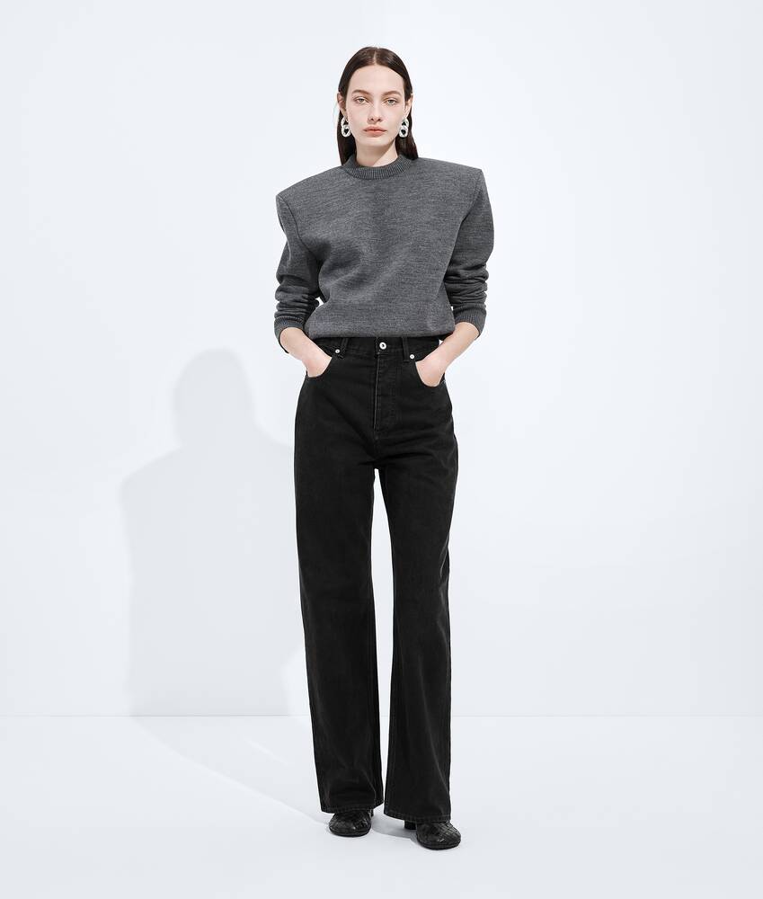 BOTTEGA VENETA 褪色黑阔腿牛仔裤