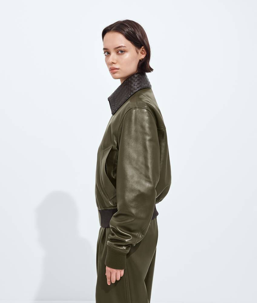 BOTTEGA VENETA 亮面皮革束腰夹克