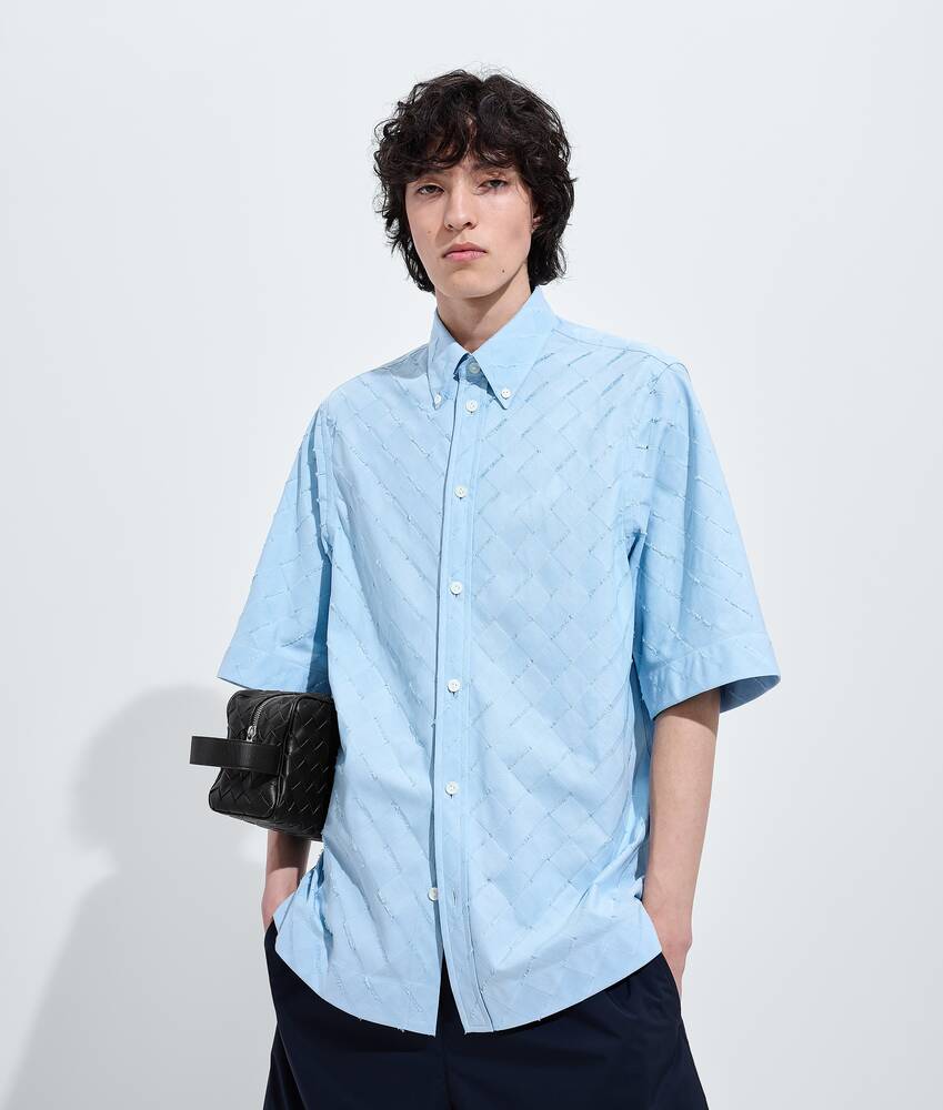 BOTTEGA VENETA Intrecciato编织棉质府绸衬衫