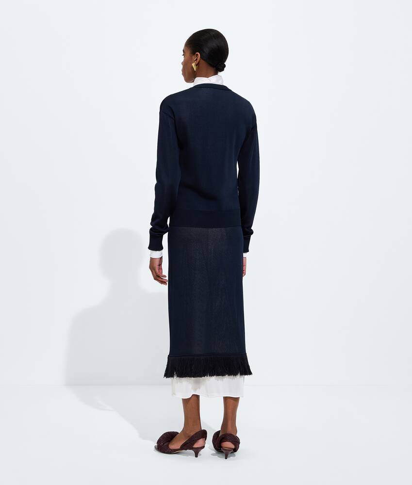 BOTTEGA VENETA 双层桑蚕丝针织半身裙