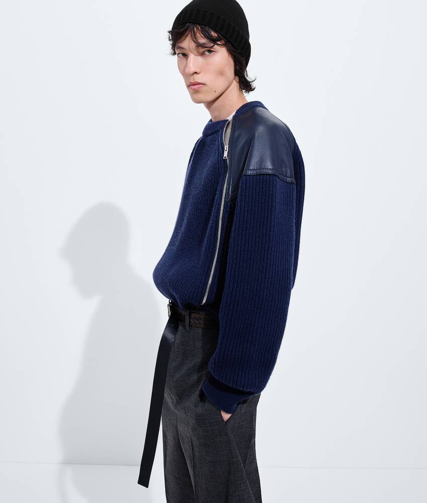 BOTTEGA VENETA 羊毛配山羊绒英伦罗纹针织衫
