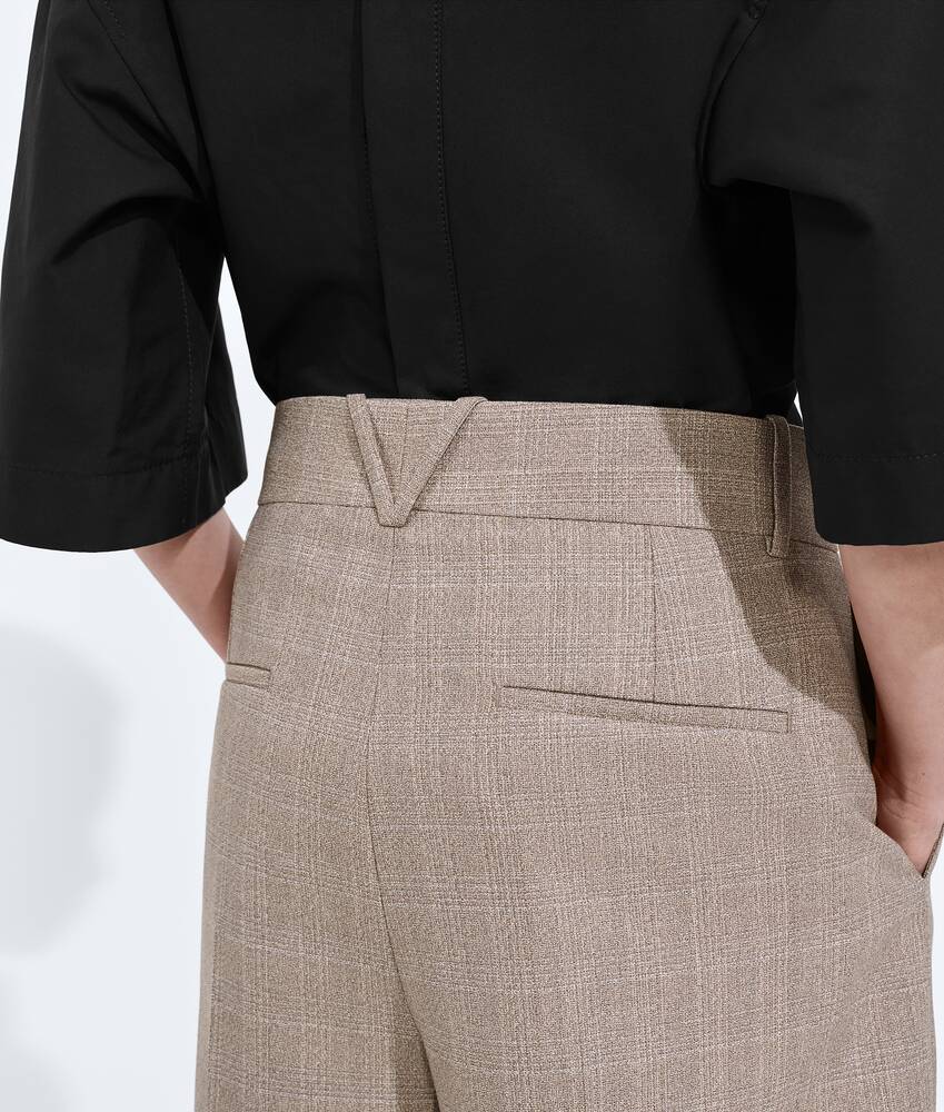 BOTTEGA VENETA 威尔士亲王格纹羊毛短裤