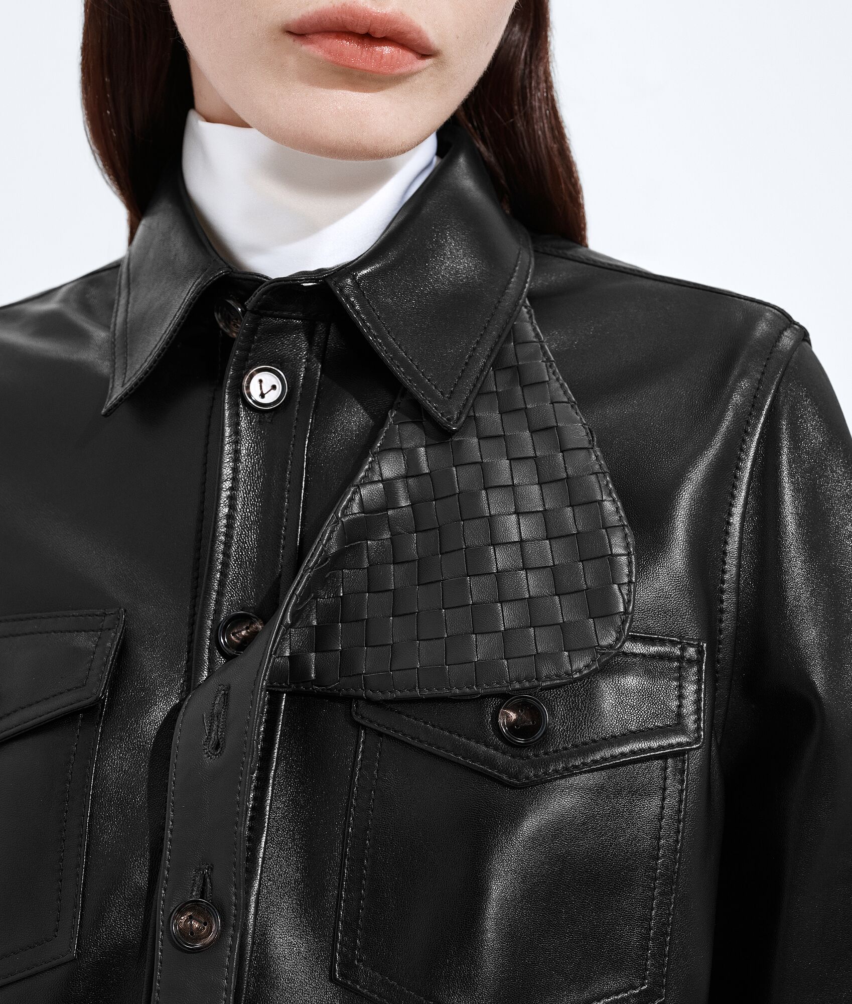 BOTTEGA VENETA 半亮面皮革衬衫