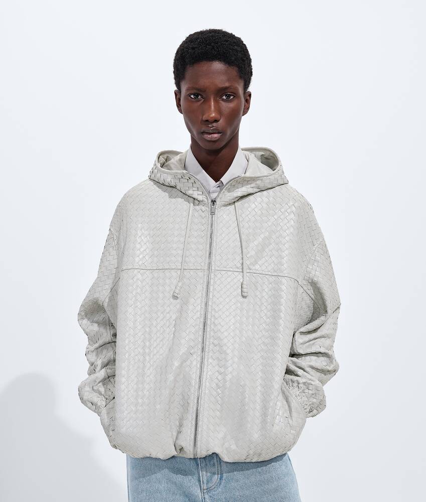 BOTTEGA VENETA 小号Intrecciato编织皮革束腰夹克