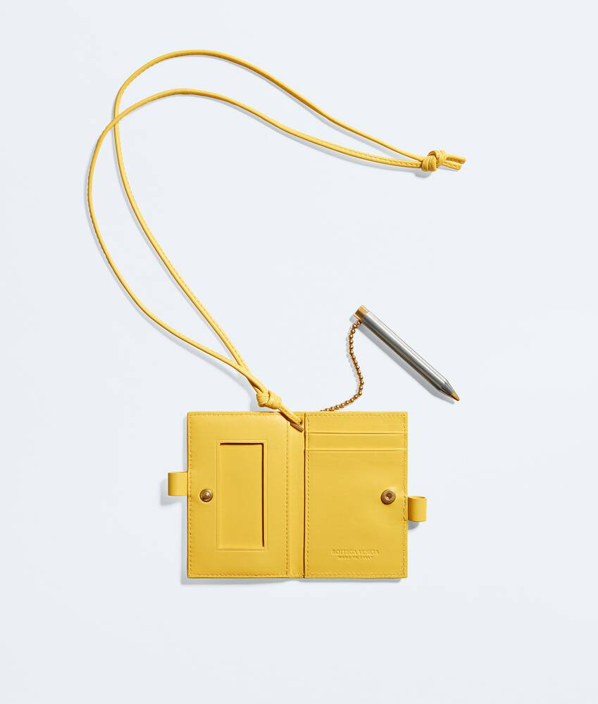 BOTTEGA VENETA Intrecciato Piccolo编织铅笔造型开合证件卡包