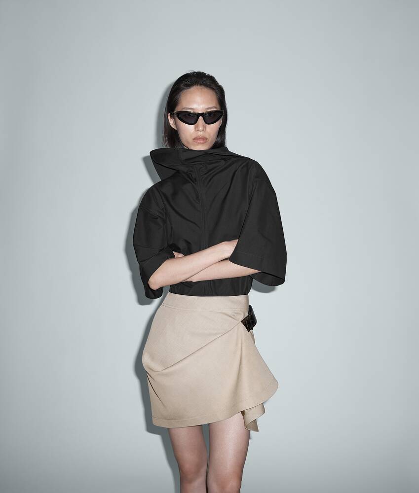 BOTTEGA VENETA 羊毛斜纹半身裙