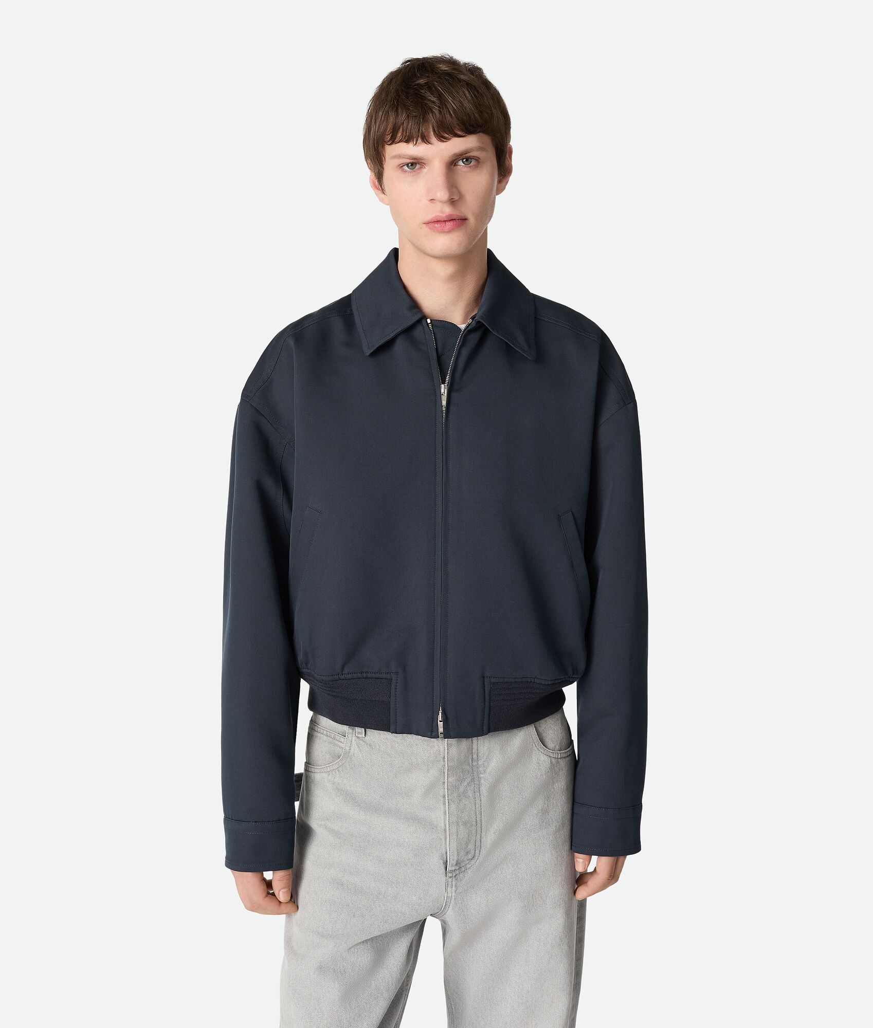 BOTTEGA VENETA 桑蚕丝和棉质斜纹飞行员夹克