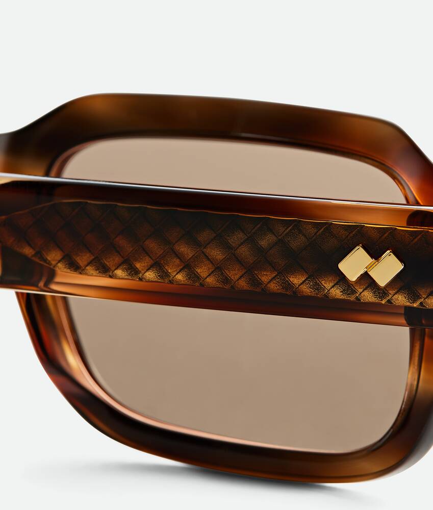 BOTTEGA VENETA Intrecciato编织长方形太阳眼镜