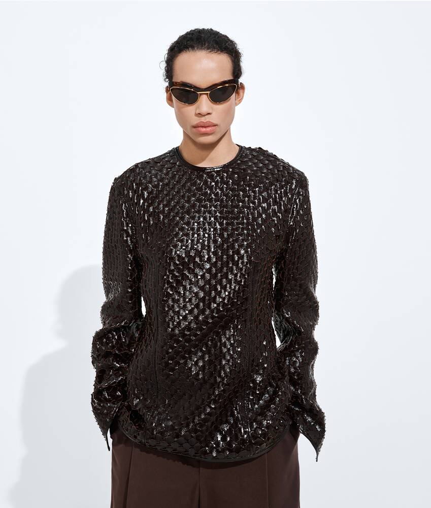 BOTTEGA VENETA  鳞纹Intreccio编织皮革上衣
