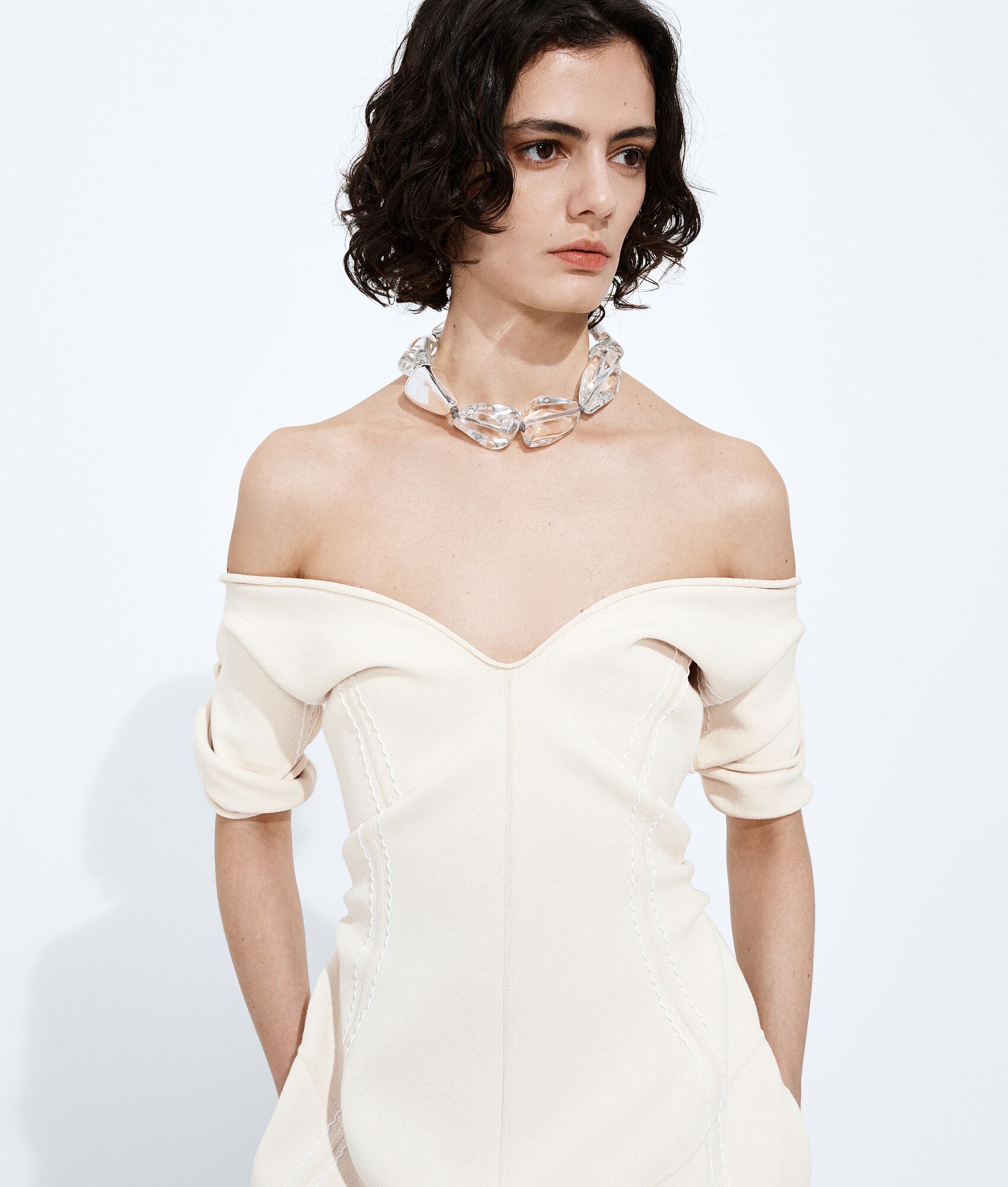 BOTTEGA VENETA 双层绉纱连衣裙