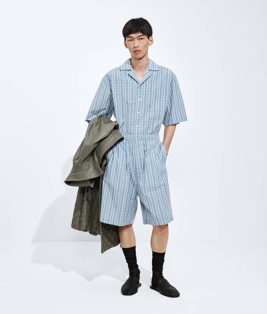 BOTTEGA VENETA 棉质配桑蚕丝格纹短裤