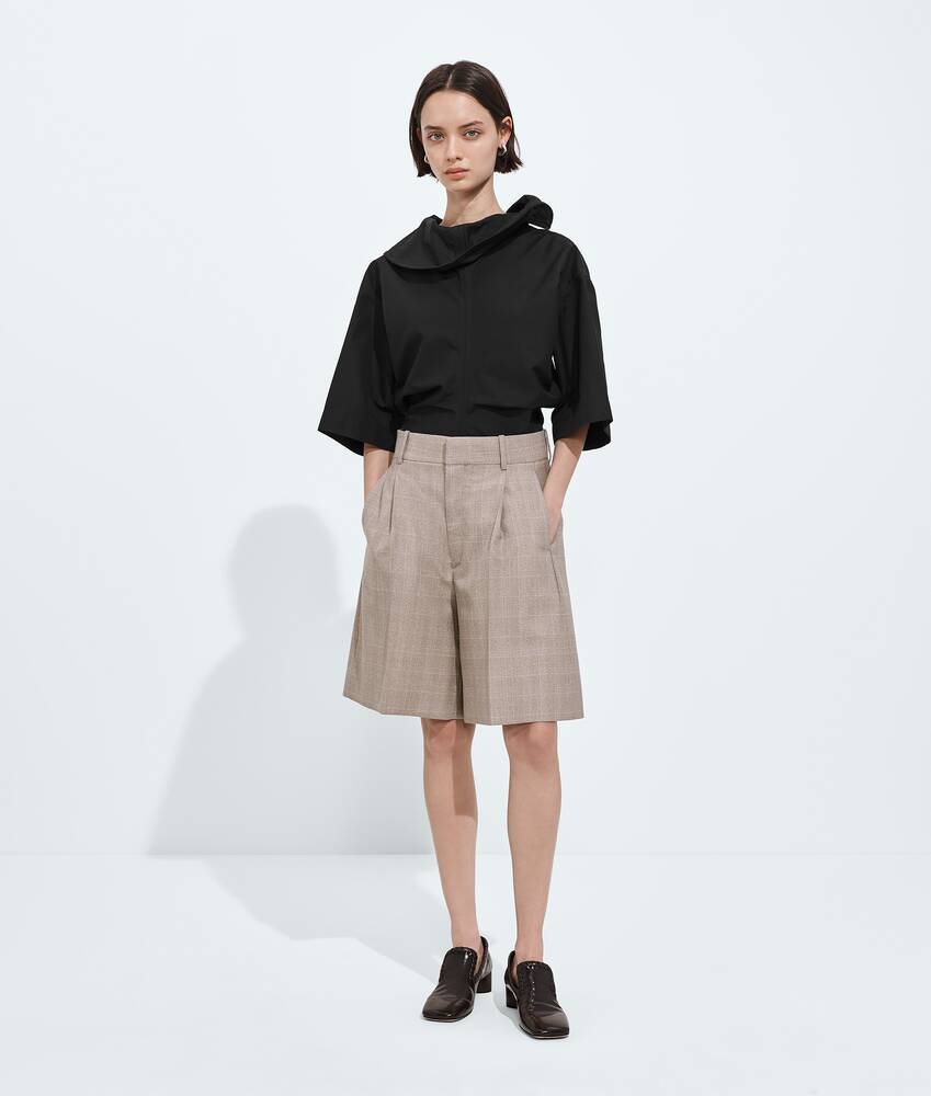 BOTTEGA VENETA 威尔士亲王格纹羊毛短裤