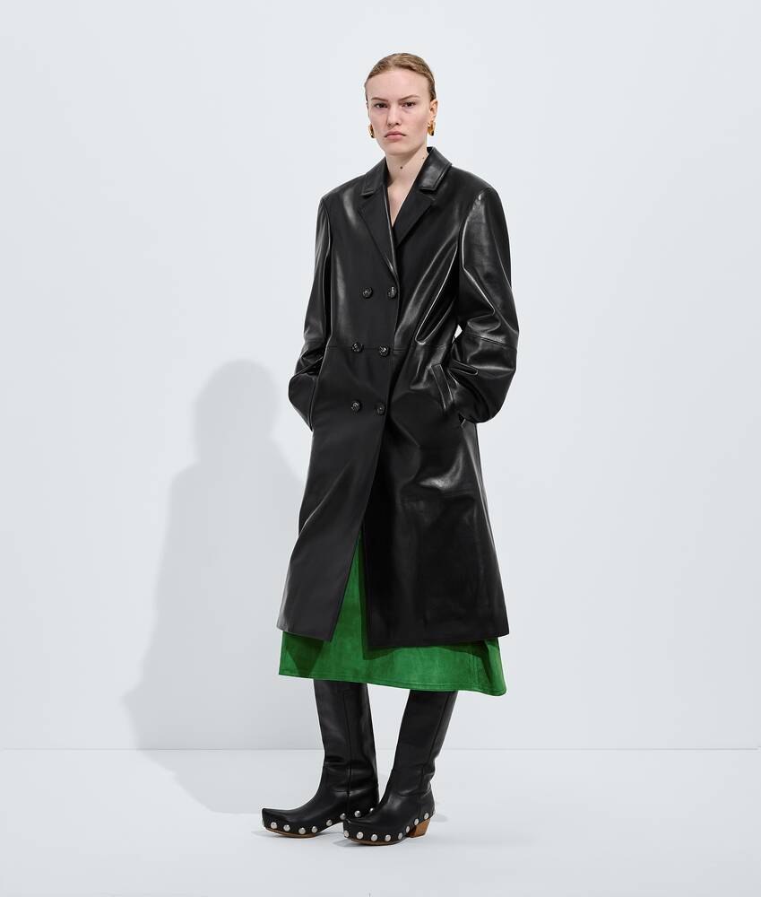 BOTTEGA VENETA 亮面皮革大衣
