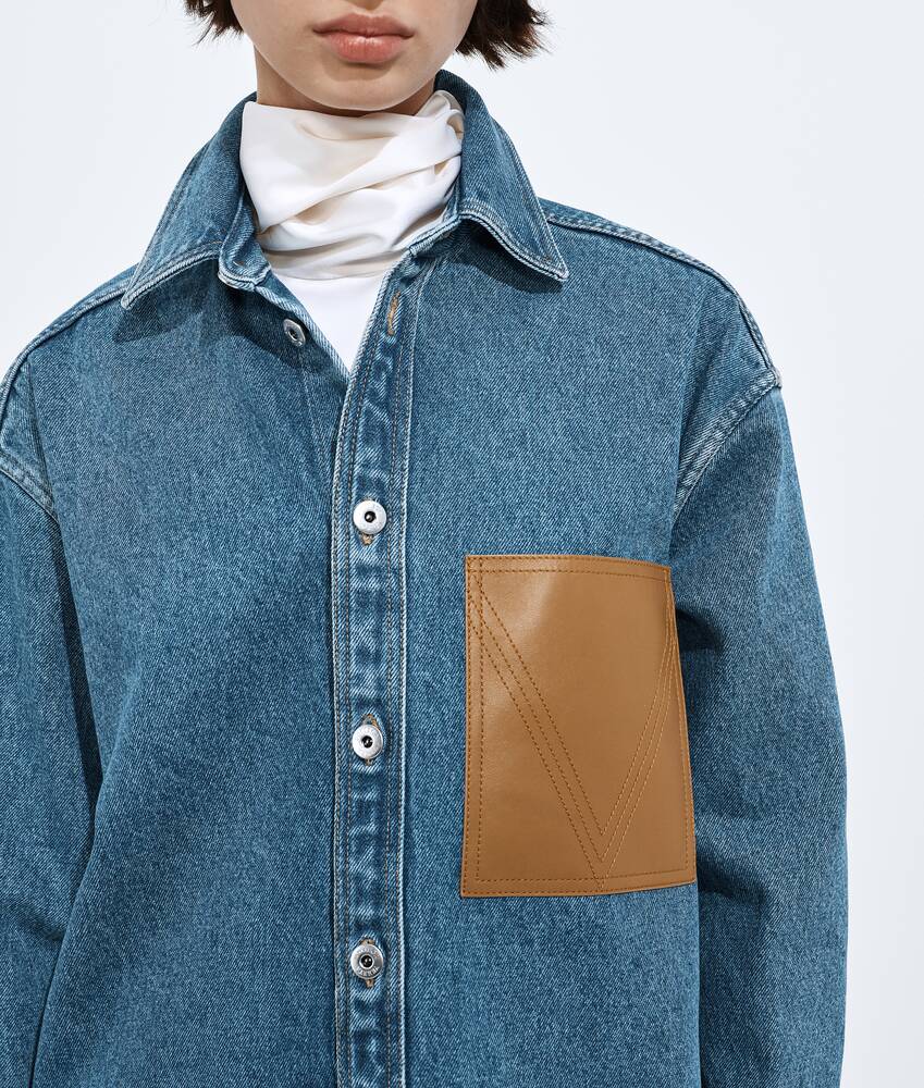 BOTTEGA VENETA 中度靛青色牛仔衬衫