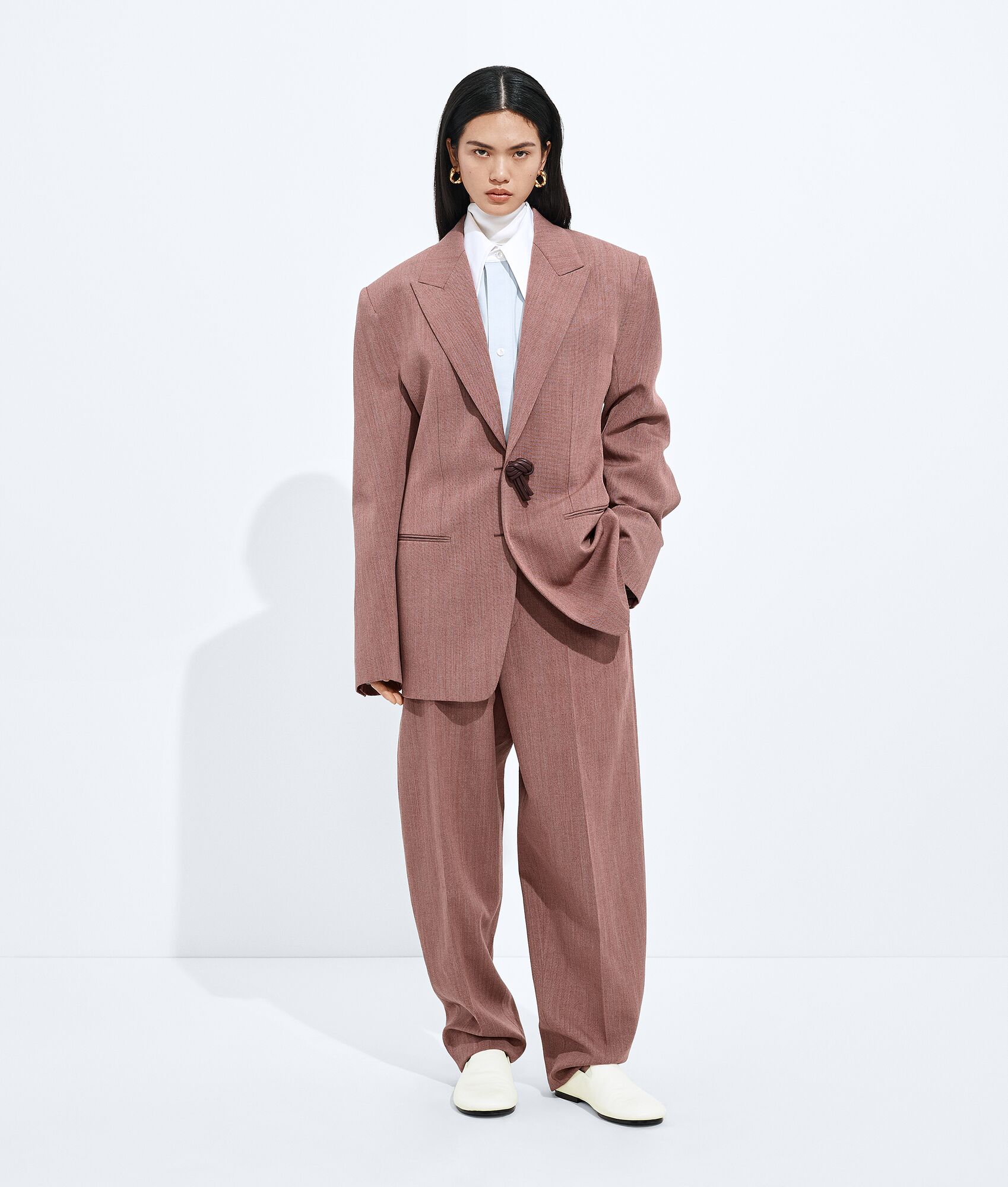 BOTTEGA VENETA 羊毛配亚麻混色夹克