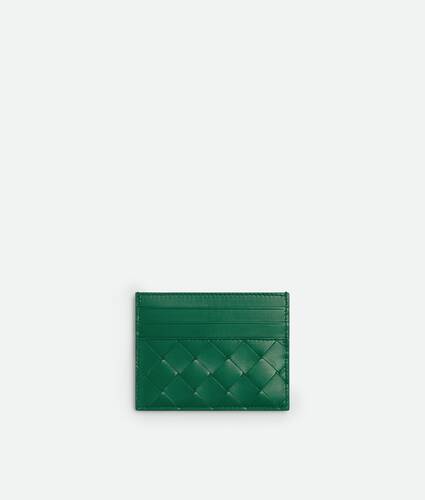 丛林绿Intrecciato编织信用卡包