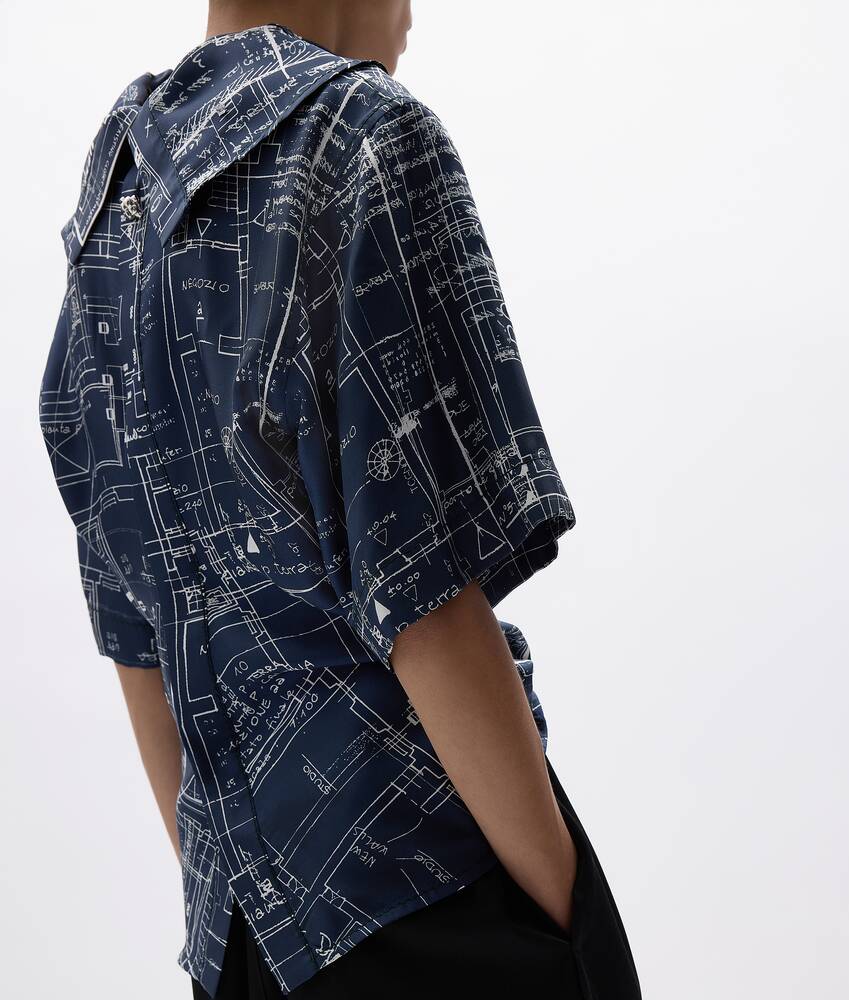 BOTTEGA VENETA 印花桑蚕丝斜纹上衣