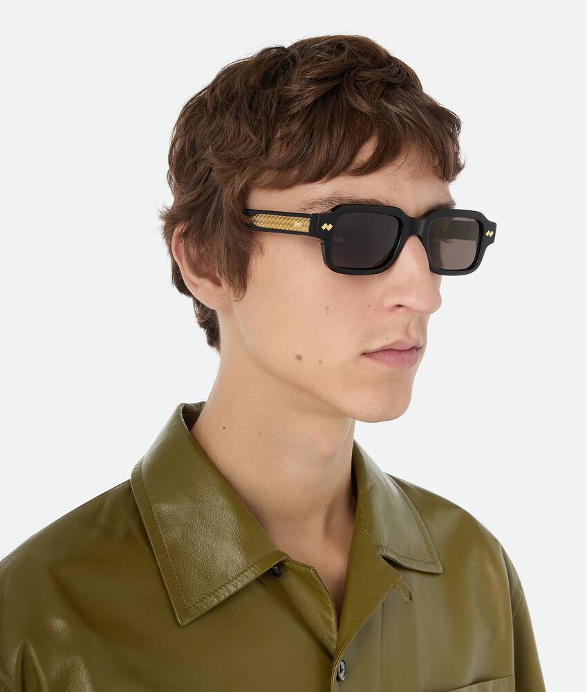 BOTTEGA VENETA Intrecciato编织长方形太阳眼镜