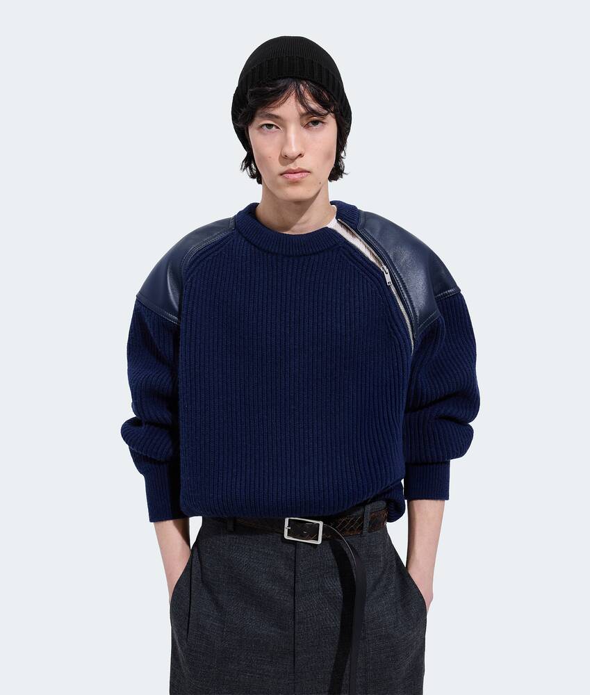 BOTTEGA VENETA 羊毛配山羊绒英伦罗纹针织衫