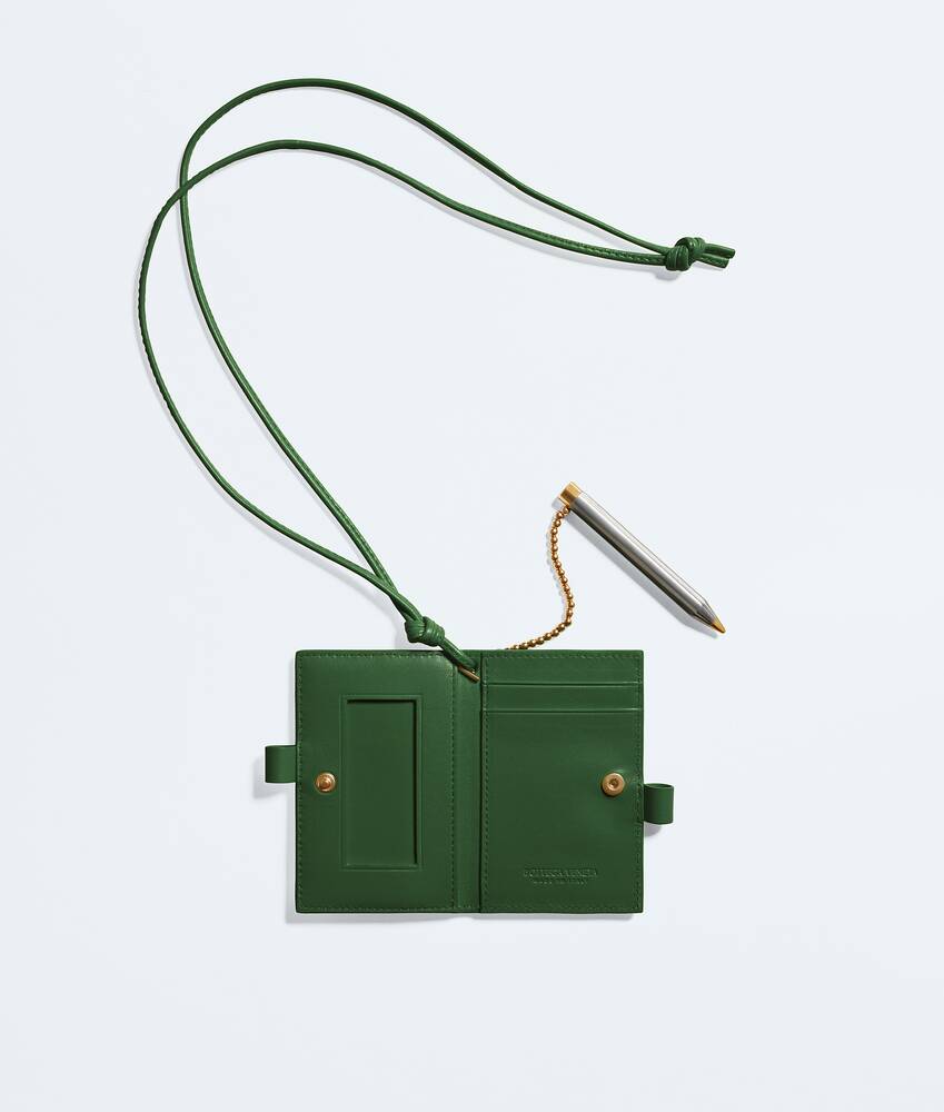 BOTTEGA VENETA Intrecciato Piccolo编织铅笔造型开合证件卡包
