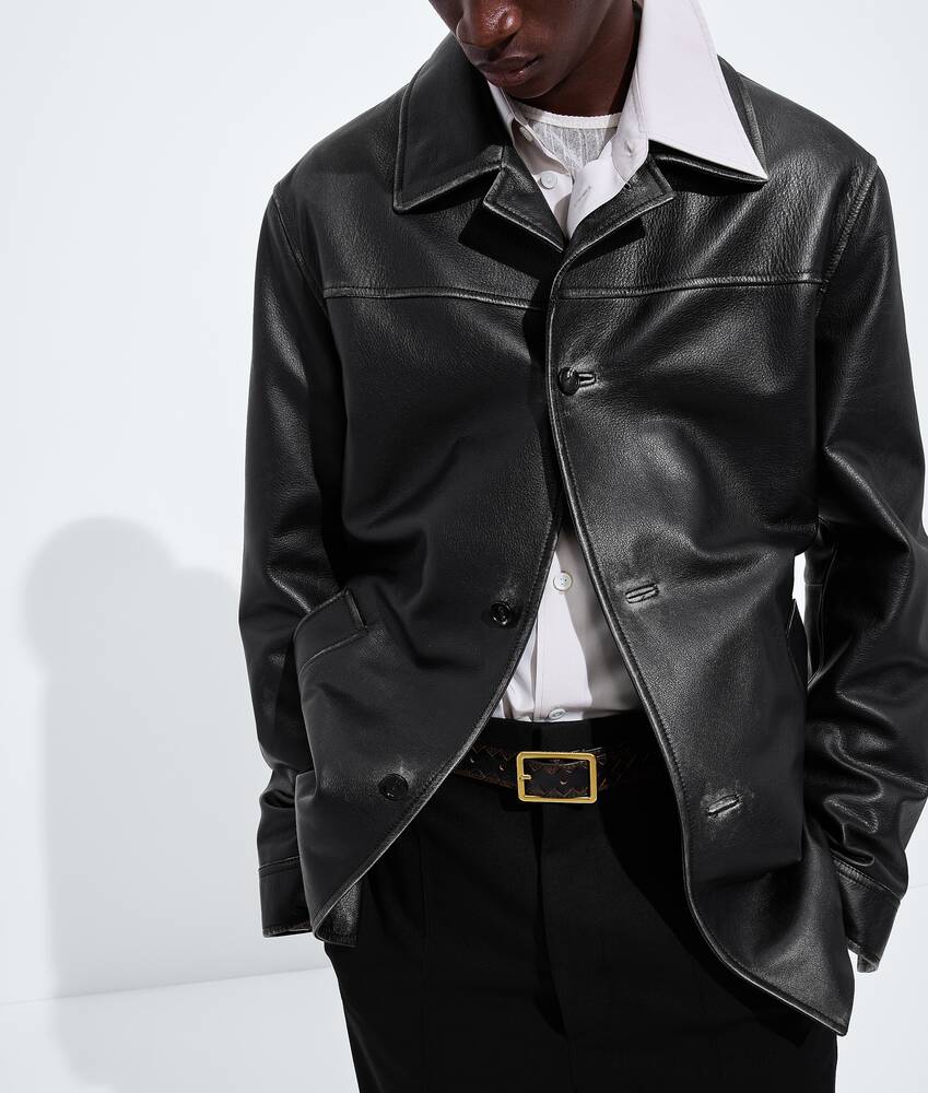 BOTTEGA VENETA 做旧皮革大衣夹克