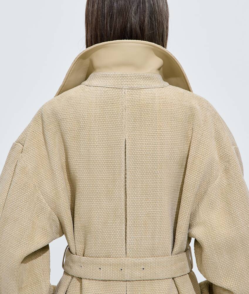 BOTTEGA VENETA 迷你Intreccio编织绒面革风衣