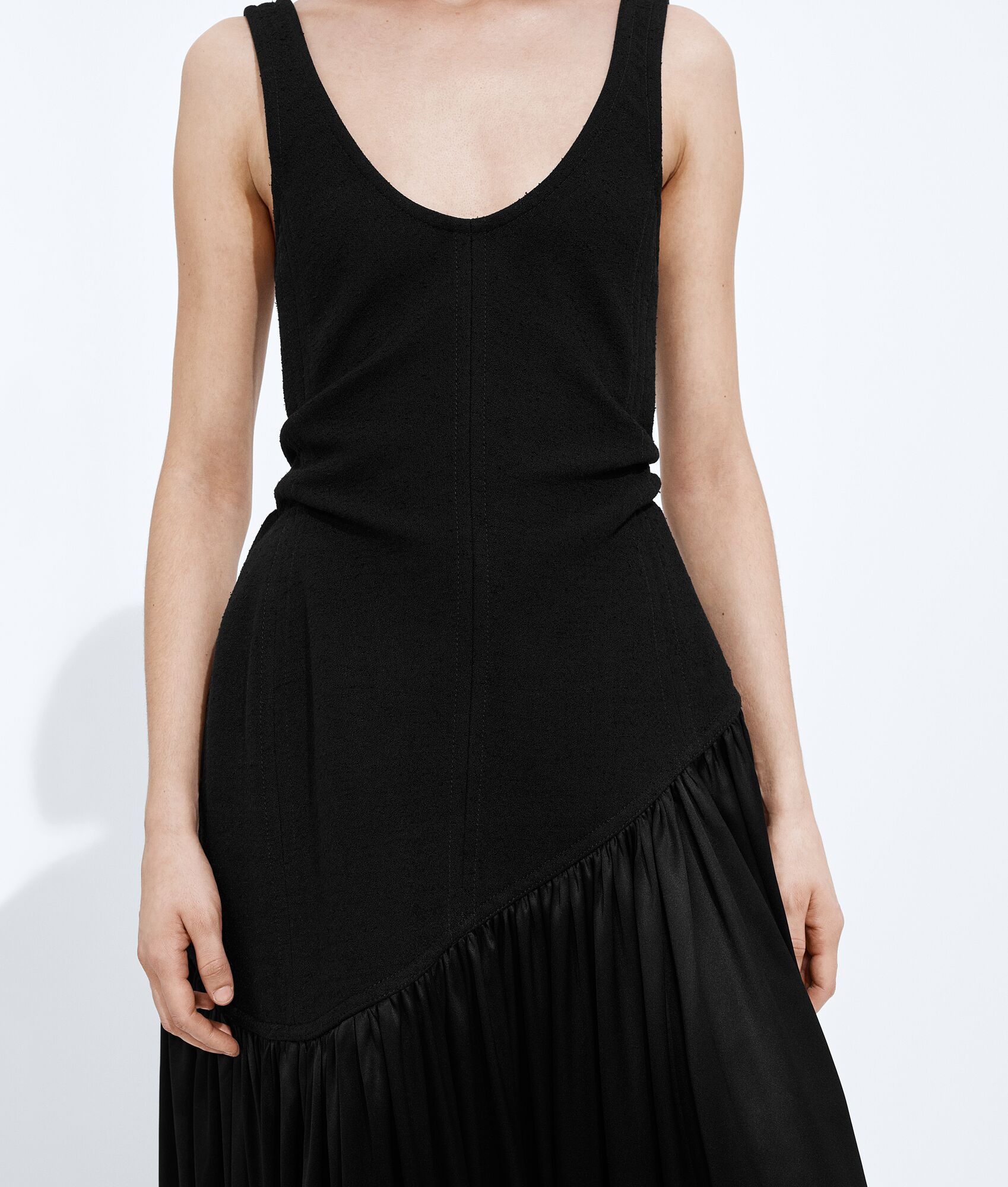 BOTTEGA VENETA 弹性棉混纺面料配桑蚕丝连衣裙