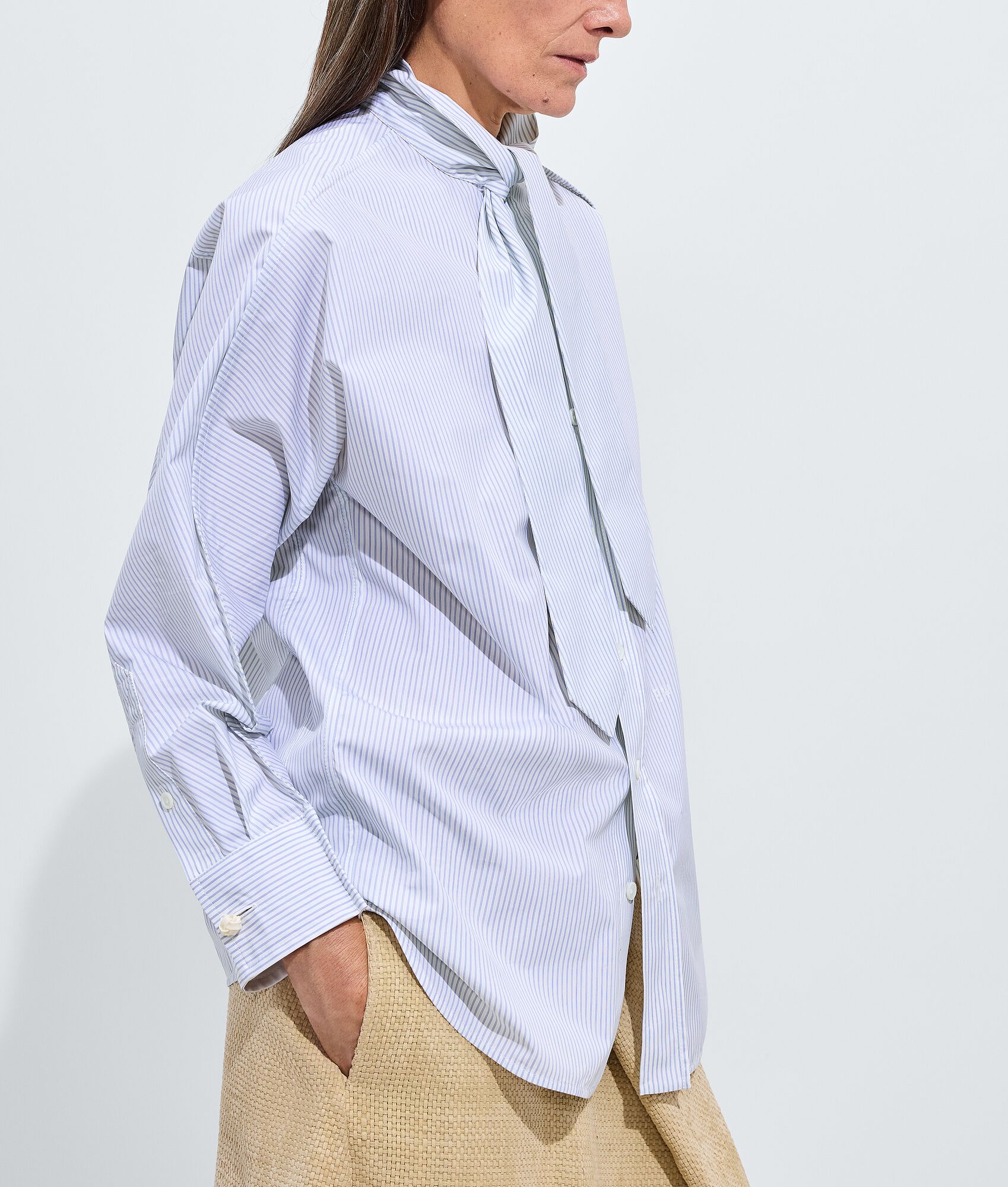 BOTTEGA VENETA 条纹棉质府绸衬衫