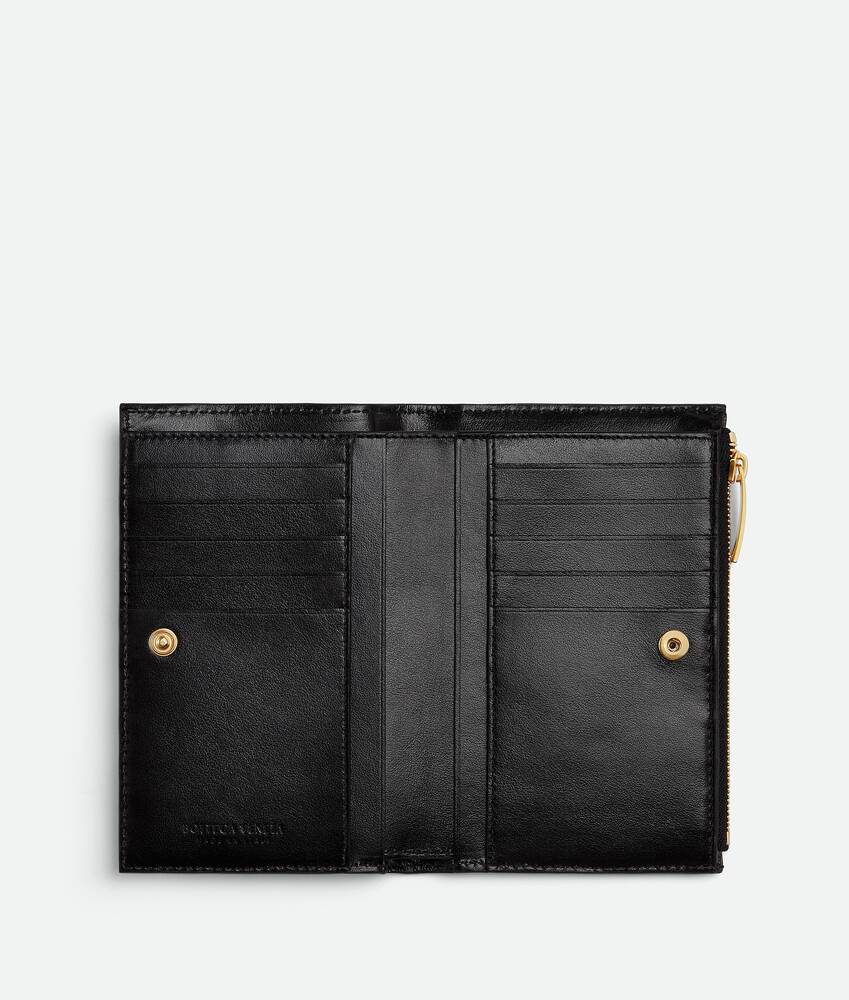 BOTTEGA VENETA 中号Intrecciato编织双折拉链钱包