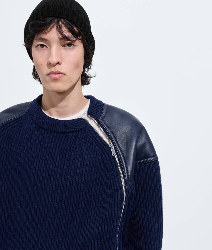 BOTTEGA VENETA 羊毛配山羊绒英伦罗纹针织衫