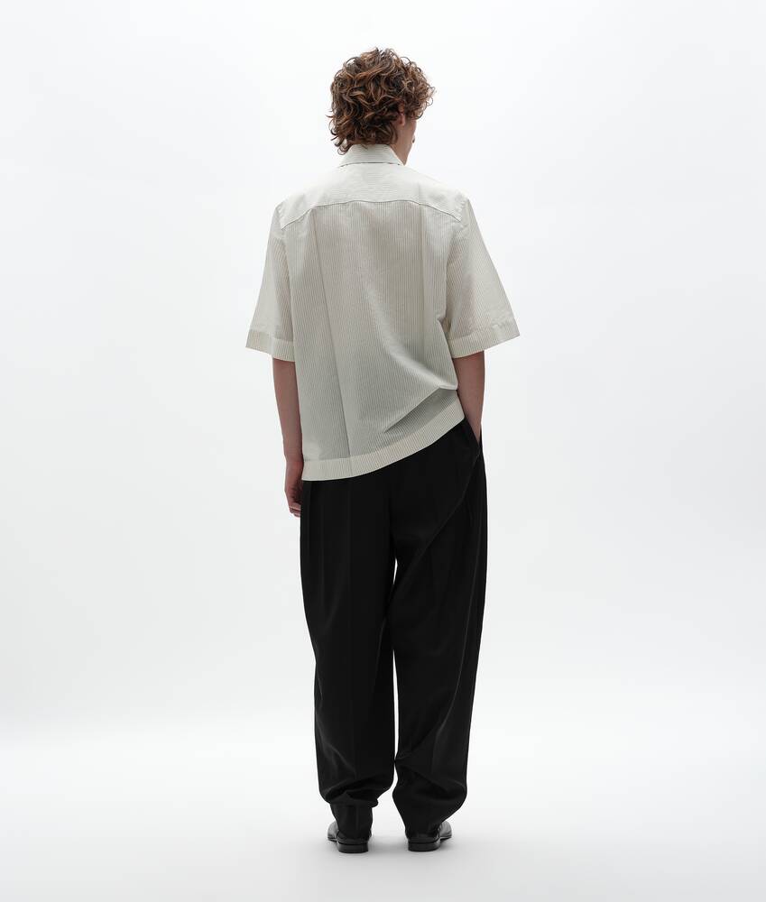 BOTTEGA VENETA 棉质配铜氨纤维条纹衬衫