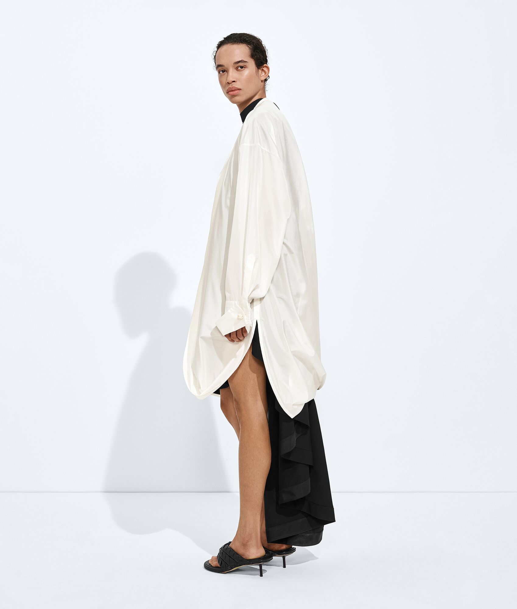 BOTTEGA VENETA 水洗桑蚕丝塔夫绸衬衫