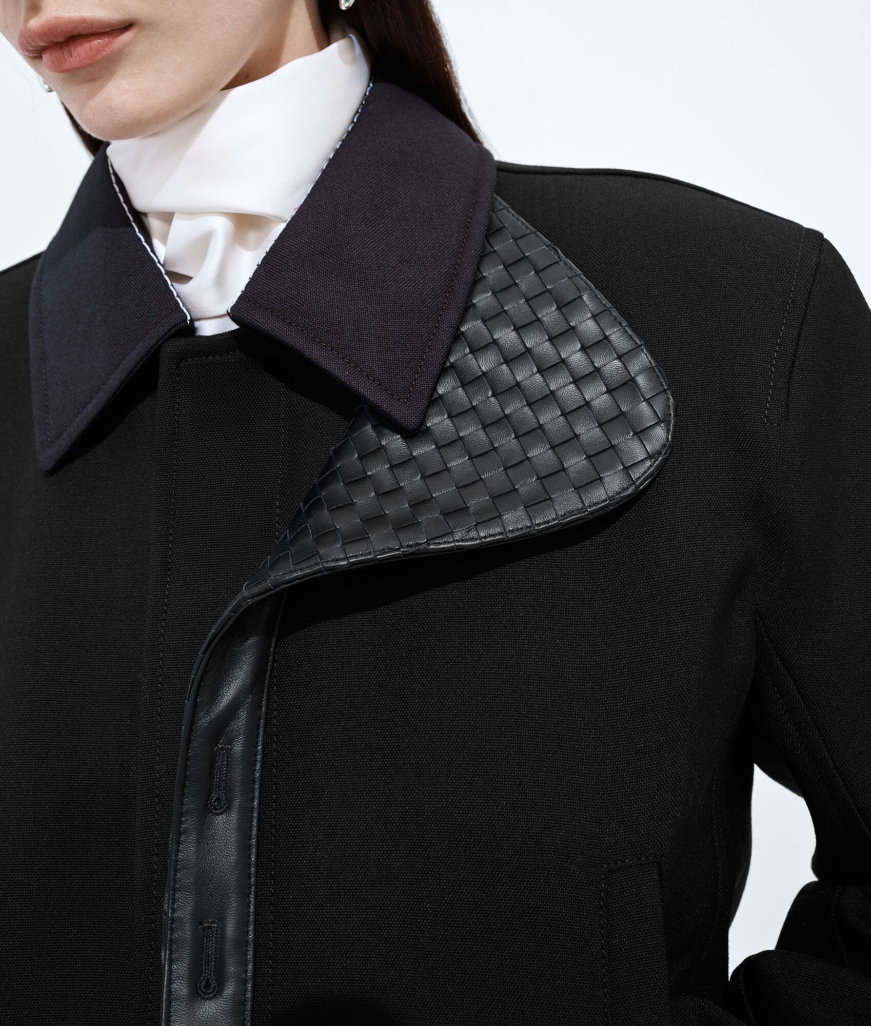 BOTTEGA VENETA 可拆式羊毛配马海毛大衣