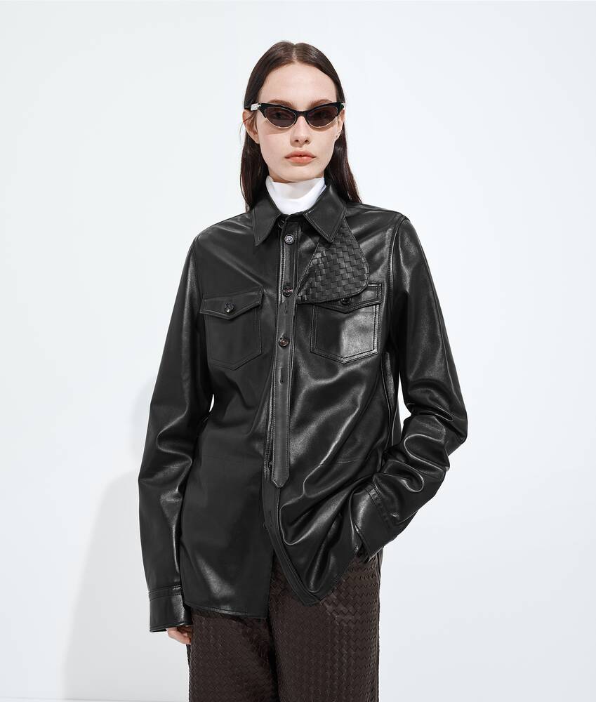BOTTEGA VENETA 半亮面皮革衬衫