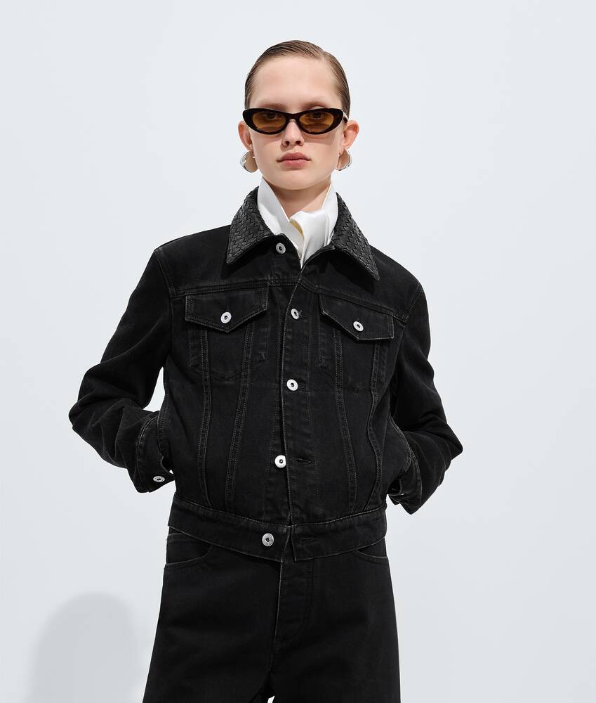 BOTTEGA VENETA 褪色黑牛仔夹克