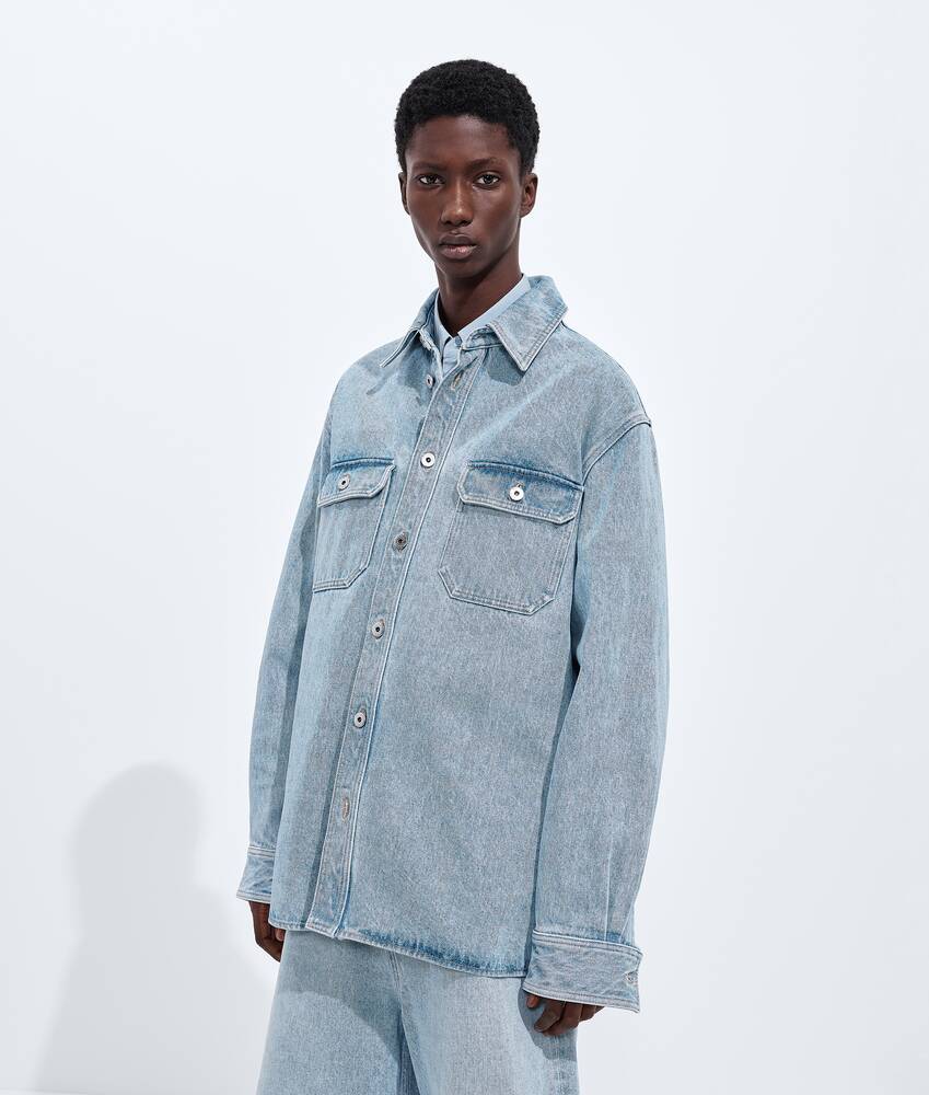BOTTEGA VENETA 天蓝色漂白牛仔外套式衬衫