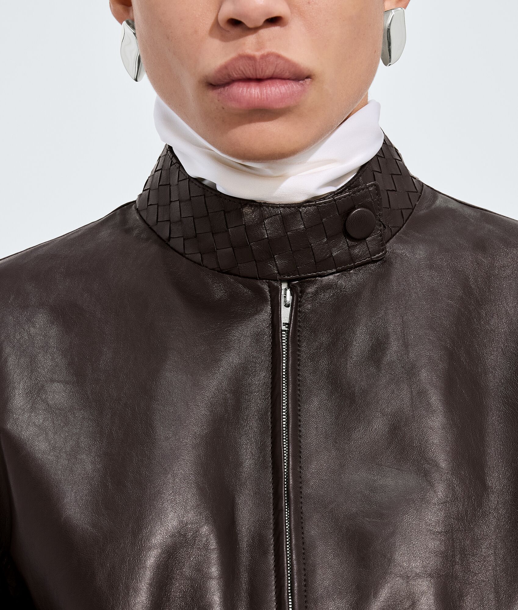 BOTTEGA VENETA Papery皮革束腰夹克