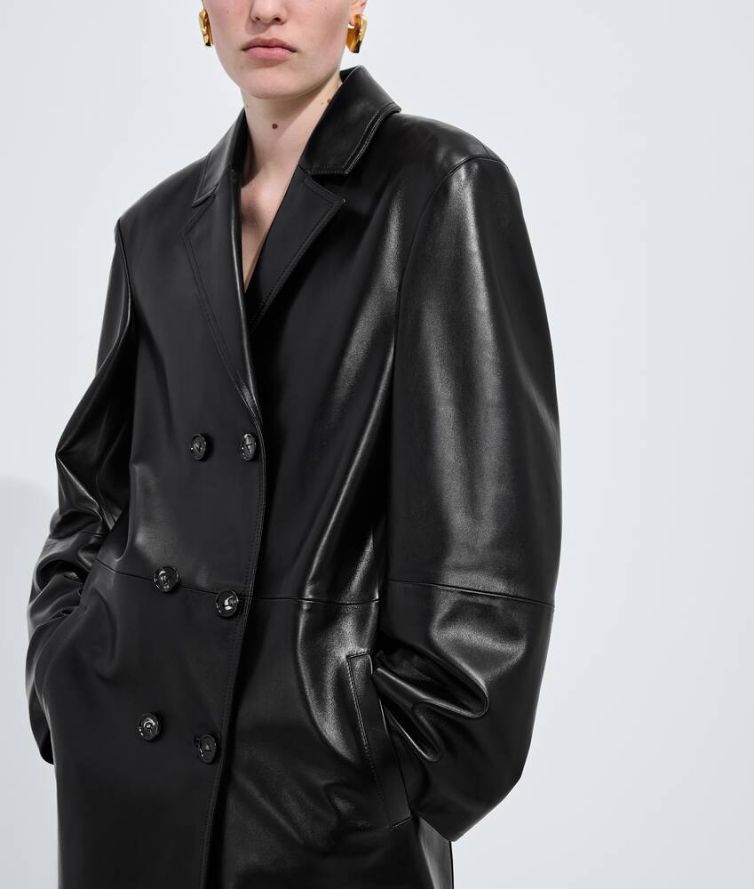 BOTTEGA VENETA 亮面皮革大衣